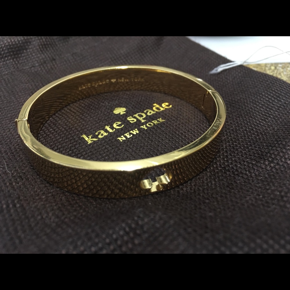 Used Kate Spade Hole Punch Spade Bangle Gold